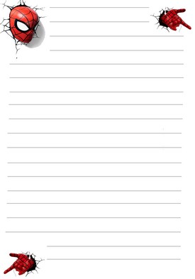 papier a lettre spiderman mains